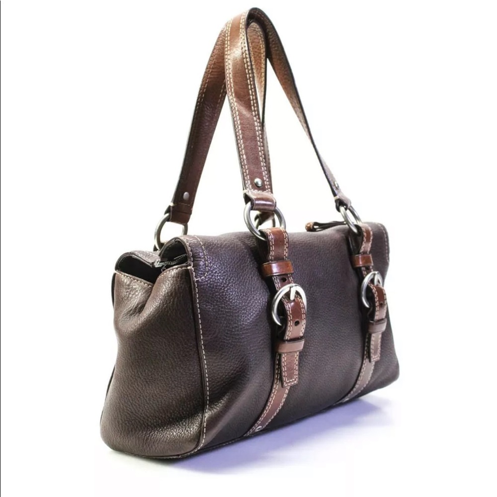 🚫SOLD❌. 
Coach Pebble Grain Leather Two-Tone Satchel